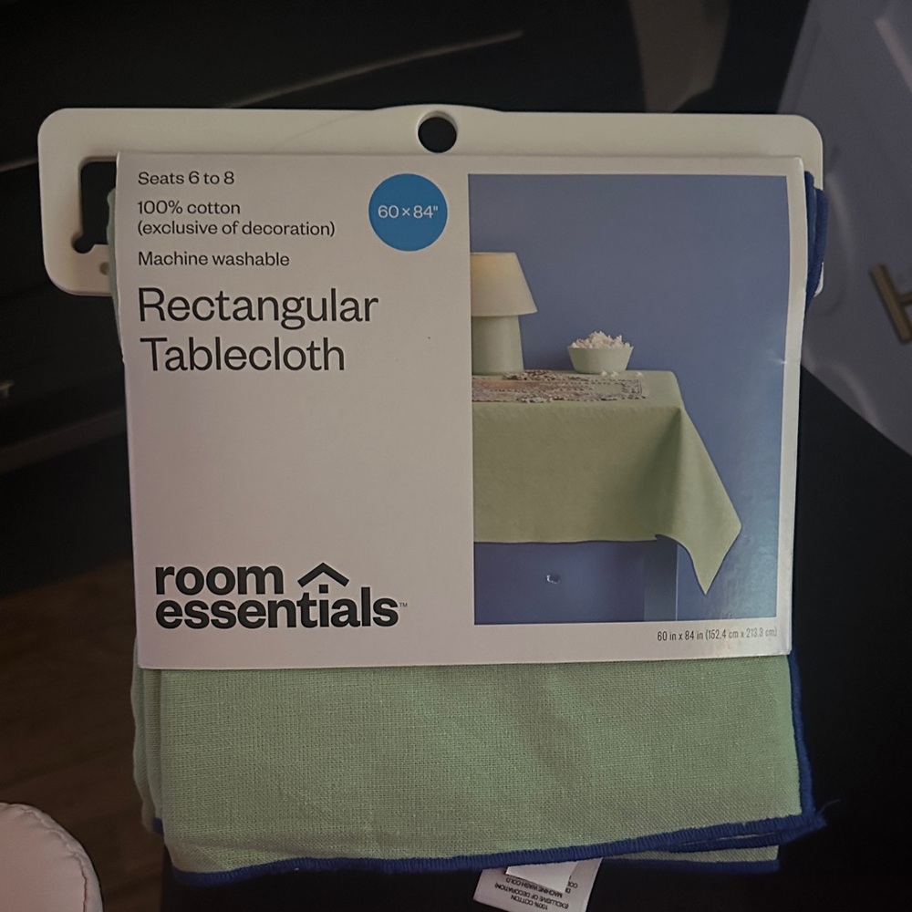 Room Essentials Mint Green Rectangular Tablecloth